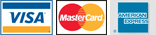 We accept Visa, Mastercard and American Express